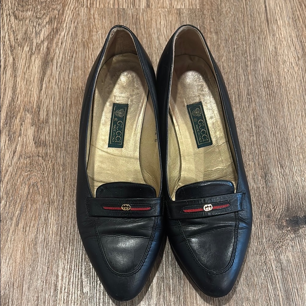 Gucci Women's Black Leather Loafers